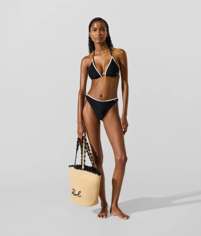Triangelbikinitop met geschulpte rand