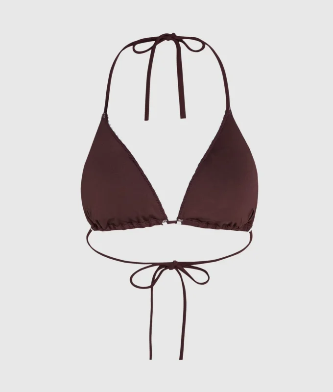 Triangelbikinitop met geschulpte rand