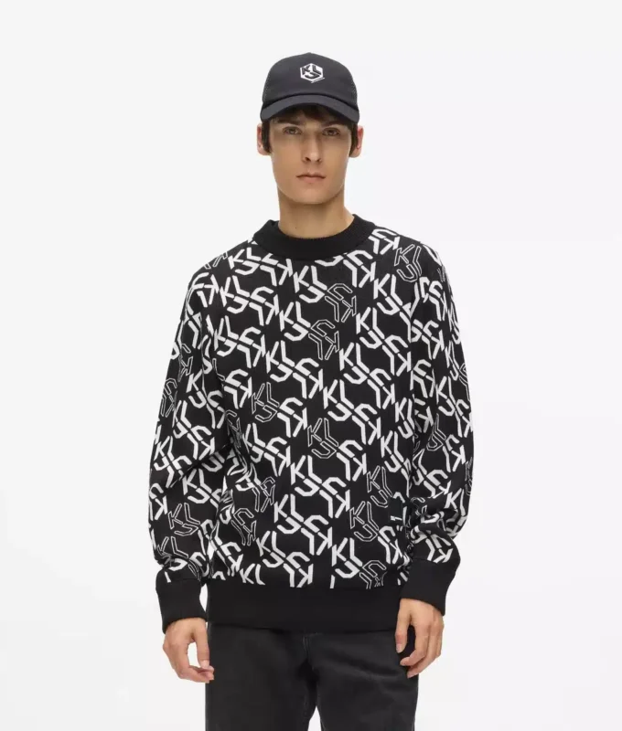 Trui met all-over monogram