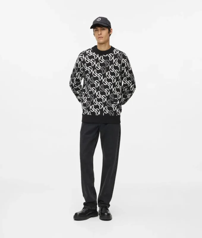 Trui met all-over monogram