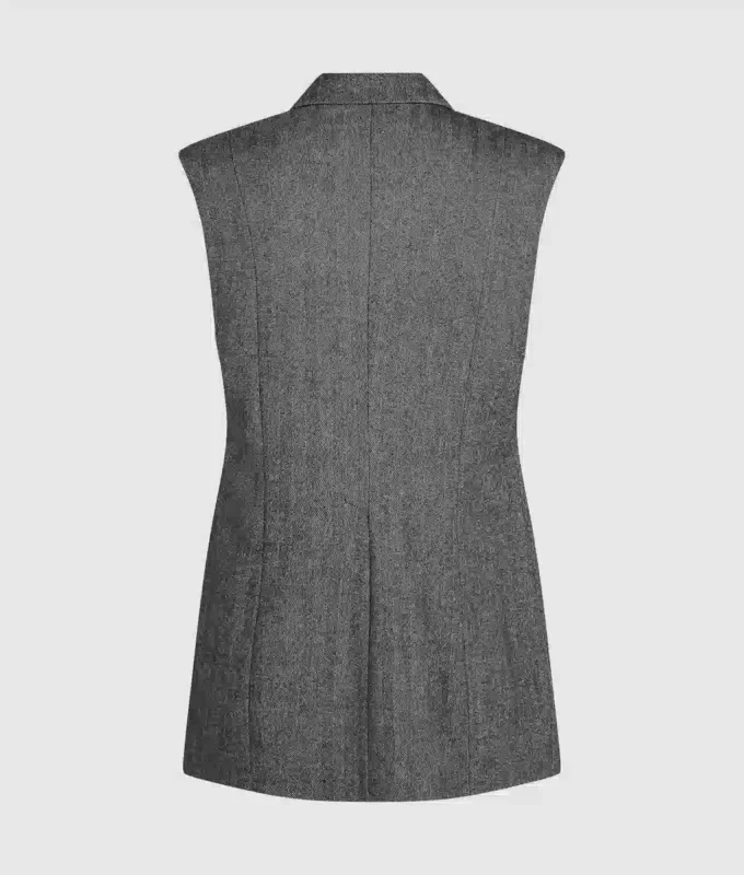Tweed gilet met paillettenrevers