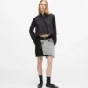 Tweekleurige denim minirok
