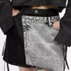 Tweekleurige denim minirok