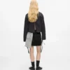Tweekleurige denim minirok