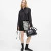 Tweekleurige denim minirok