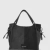 Tweekleurige denim shopper