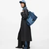 Tweekleurige denim shopper