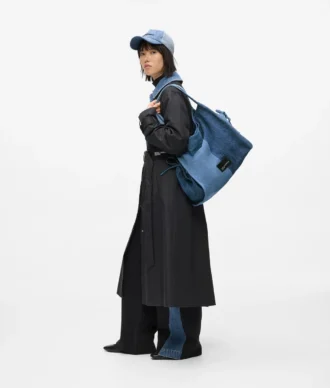 Tweekleurige denim shopper
