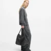 Tweekleurige denim shopper
