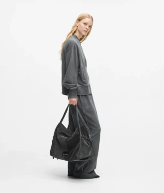 Tweekleurige denim shopper