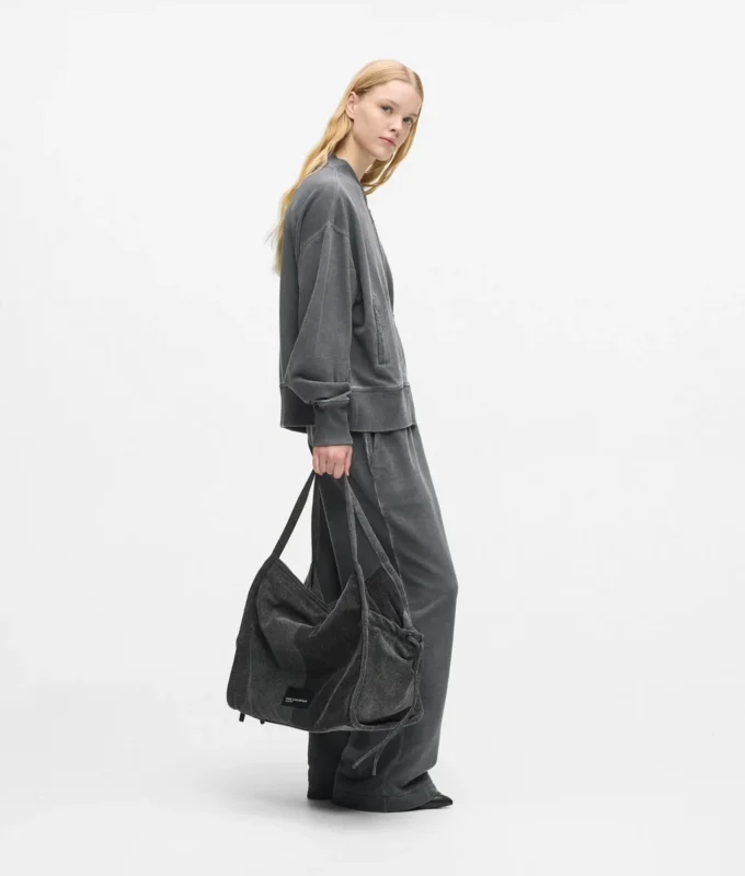 Tweekleurige denim shopper