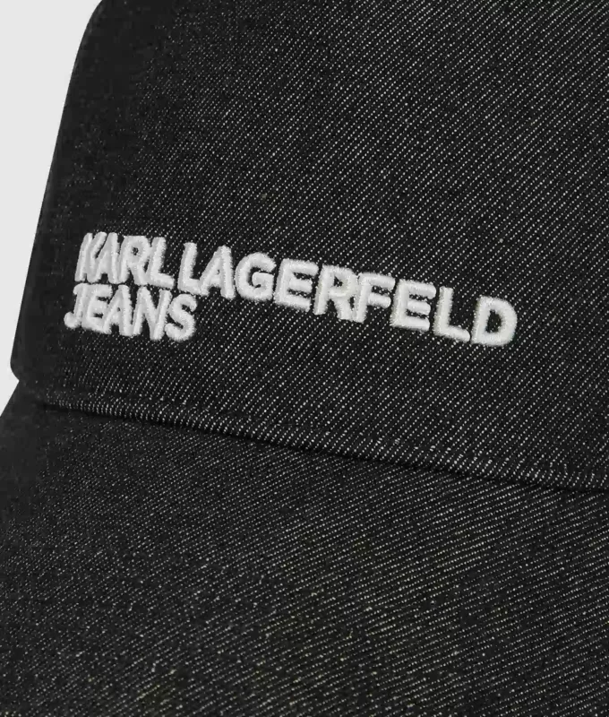 Tweekleurige donkere denim pet