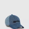Tweekleurige lichte denim pet