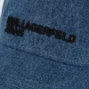 Tweekleurige lichte denim pet