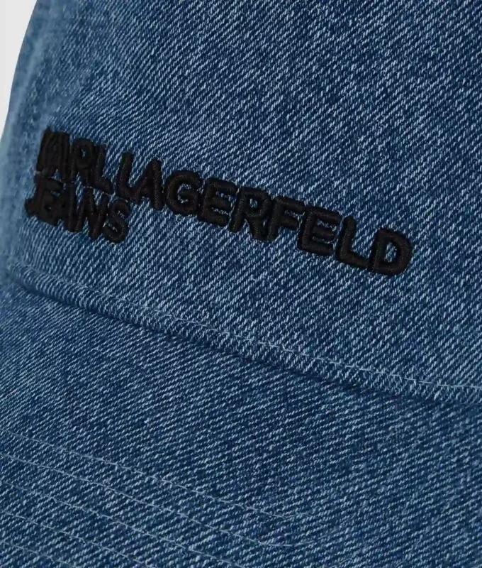 Tweekleurige lichte denim pet