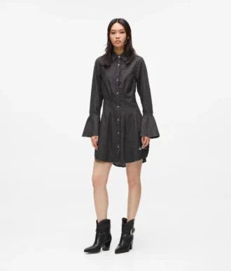 Uitlopende denim jurk