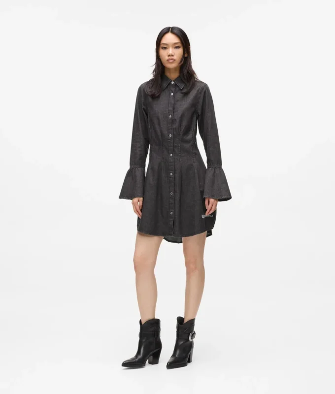 Uitlopende denim jurk