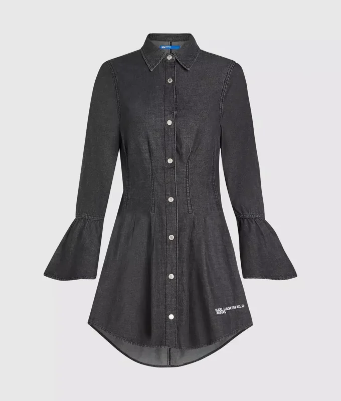Uitlopende denim jurk