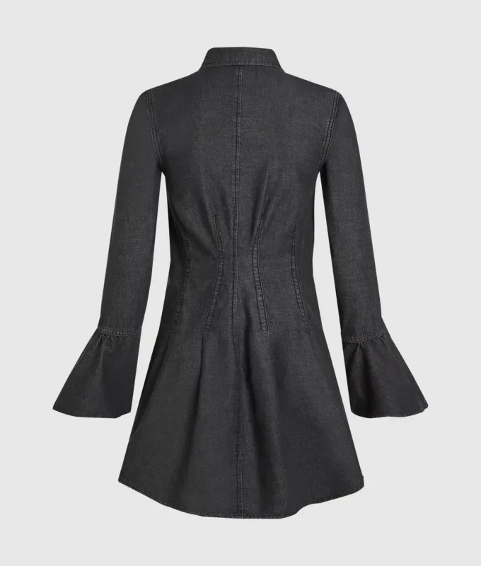 Uitlopende denim jurk