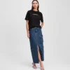 UTILITY DENIM MAXI-ROK