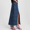 UTILITY DENIM MAXI-ROK