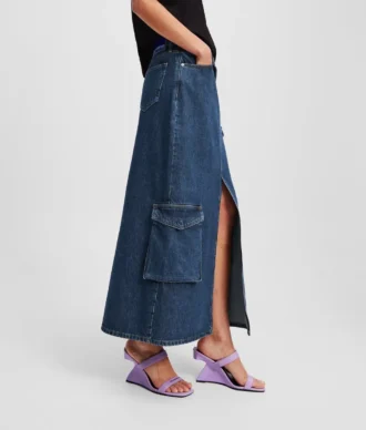 UTILITY DENIM MAXI-ROK