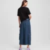 UTILITY DENIM MAXI-ROK