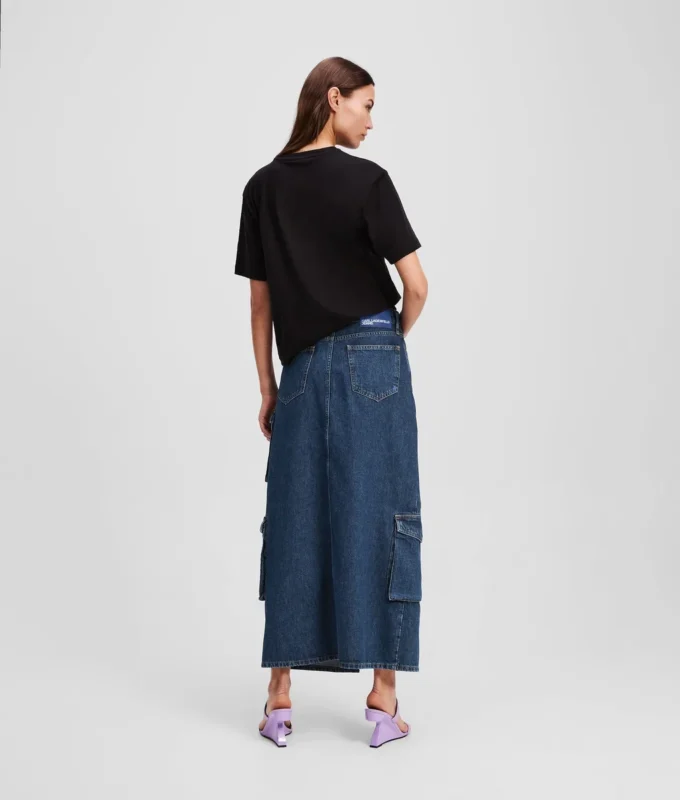 UTILITY DENIM MAXI-ROK