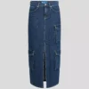 UTILITY DENIM MAXI-ROK
