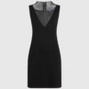 V-halsjurk met strass-mesh
