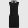 V-halsjurk met strass-mesh