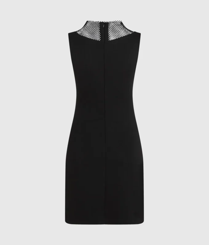 V-halsjurk met strass-mesh