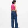 Versleten relaxed jeans met middelhoge taille