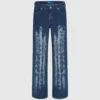 Versleten relaxed jeans met middelhoge taille