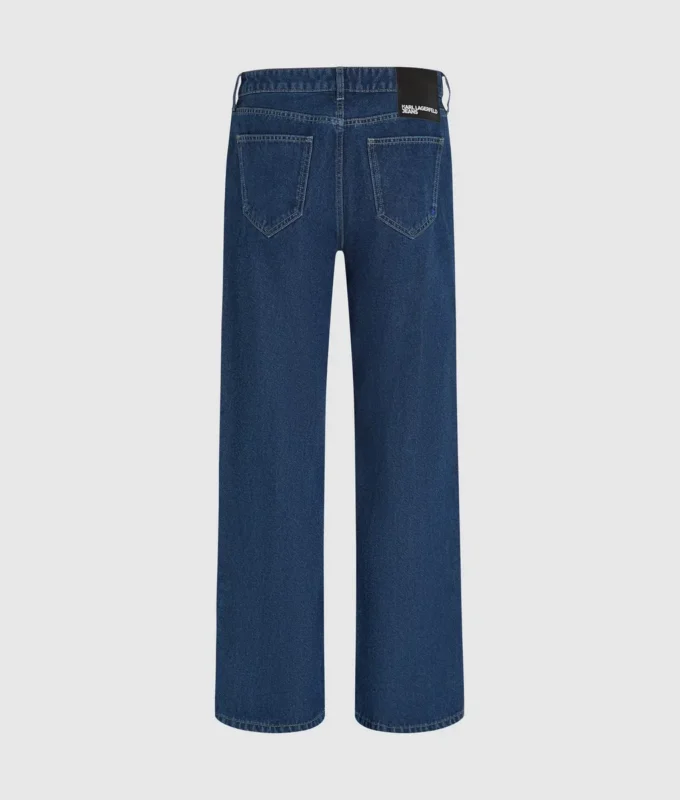 Versleten relaxed jeans met middelhoge taille