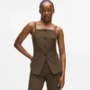 Vest met vierkante hals