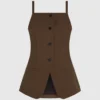 Vest met vierkante hals