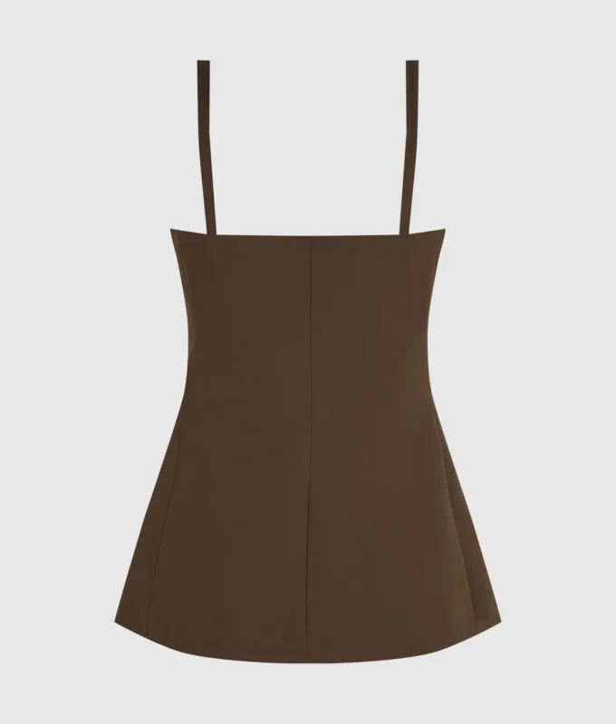 Vest met vierkante hals