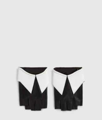 Vingerloze handschoenen met kraagdetail