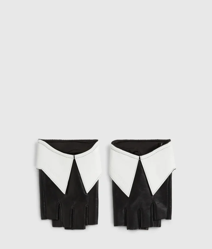 Vingerloze handschoenen met kraagdetail