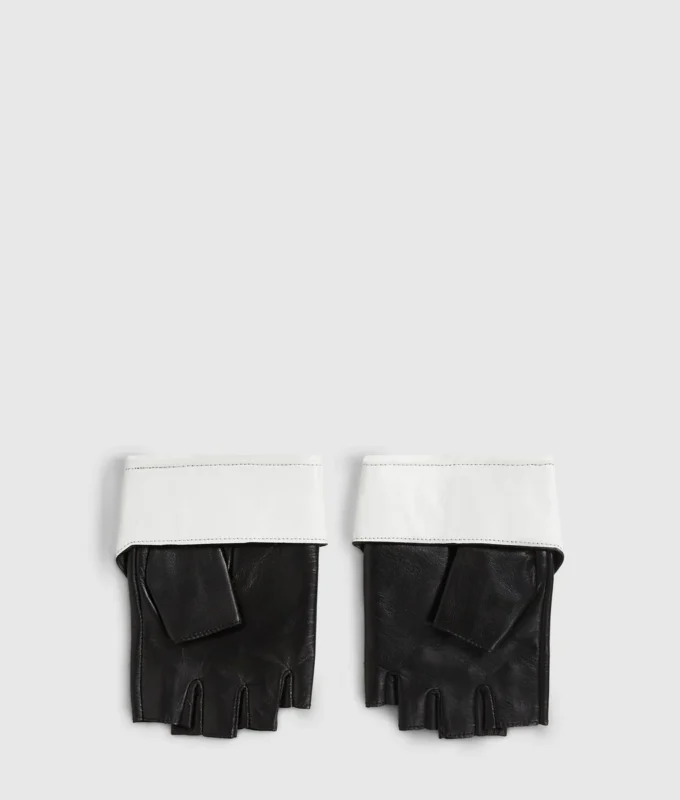 Vingerloze handschoenen met kraagdetail