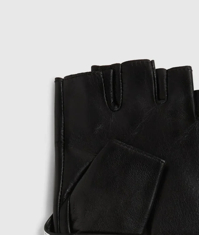 Vingerloze handschoenen met kraagdetail