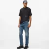 Vintage gewassen rechte jeans