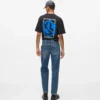 Vintage gewassen rechte jeans