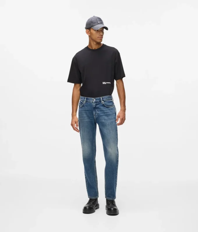 Vintage gewassen rechte jeans
