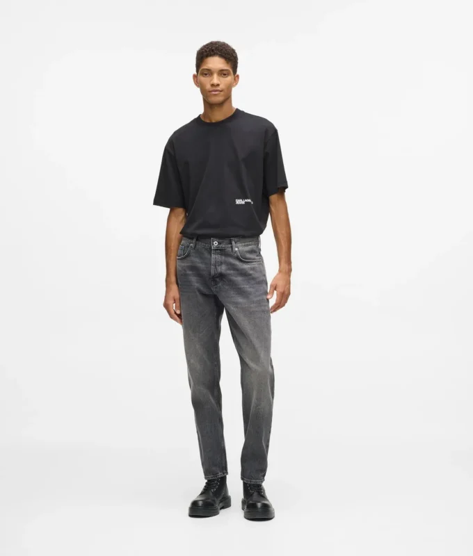 Vintage gewassen tapered jeans