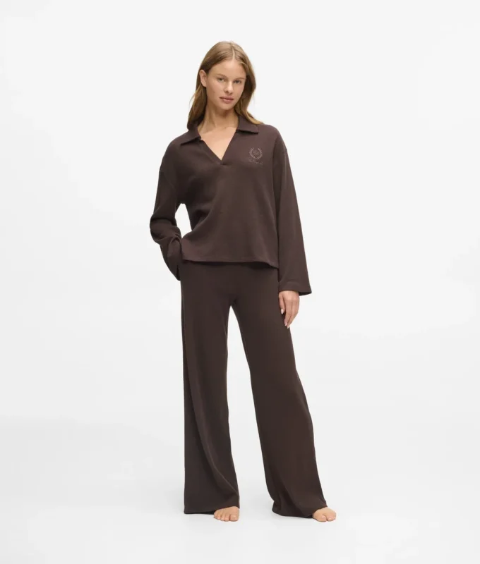 Wafelstof loungewear broek